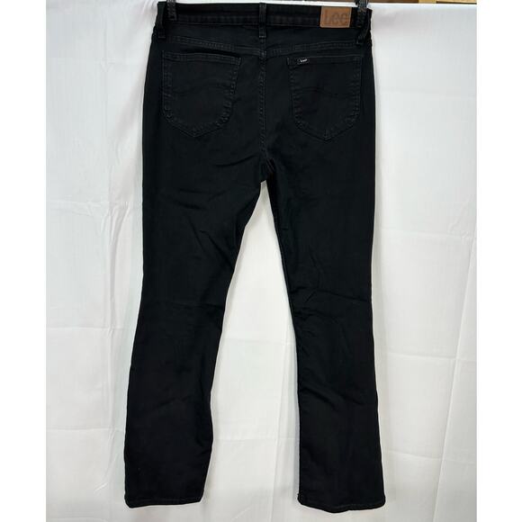 LEE WOMENS  REGULAR FIT BOOT CUT MID RISE JEAN SIZE 14M COLOR BLACK COTTON BLEND - Picture 7 of 9